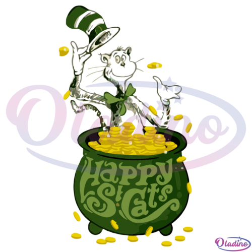 Cat In The Hat Happy St Cats SVG Digital File