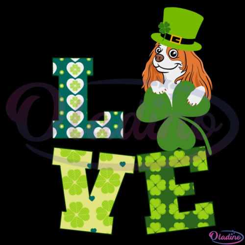 Cavalier King Charles Spaniel St Patricks Day SVG Digital File