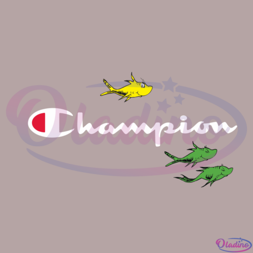 Champion Dr Seuss 1 Fish 2 SVG Digital File