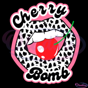 Cherry Bomb Cheetah Lips Svg