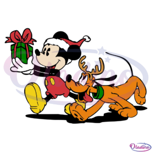 Christmas Mickey And Pluto SVG Digital File