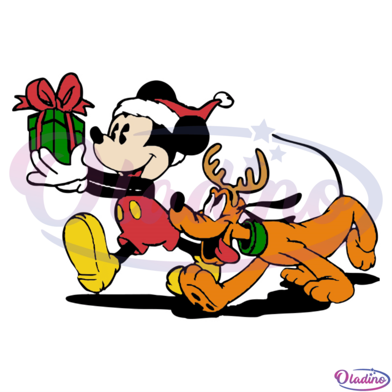 Christmas Mickey And Pluto SVG Digital File, Disney Movie Svg