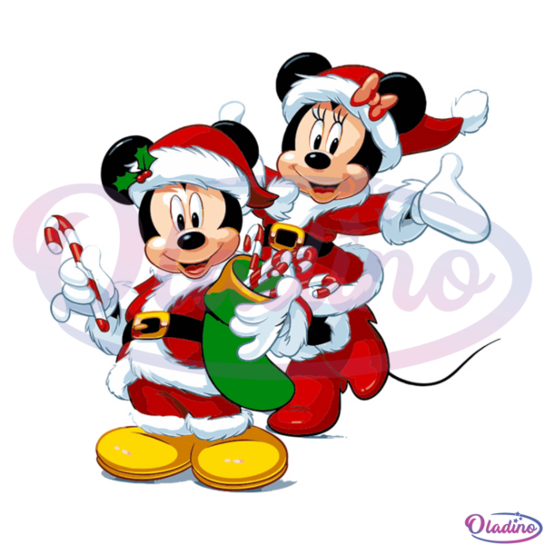 Christmas Mickey & Minnie SVG Digital File, Minnie Mouse Svg