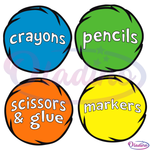 Crayons Pencils Scissors And Glue Markers SVG Digital File