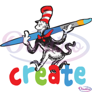 Create Cat In The Hat SVG Digital File