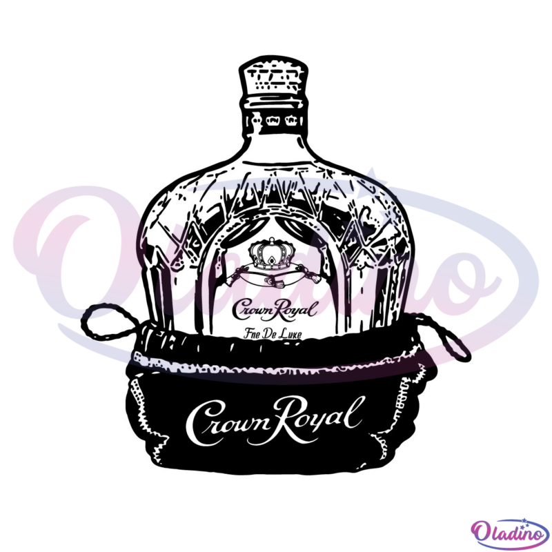 Crown Royal Bottle And Bag Design Element For Drinking Day SVG