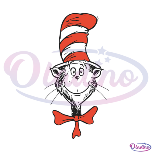 Cute Cat In The Hat SVG Digital File