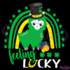 Cute St Patricks Day Rainbow Llama feeling Lucky SVG Digital File