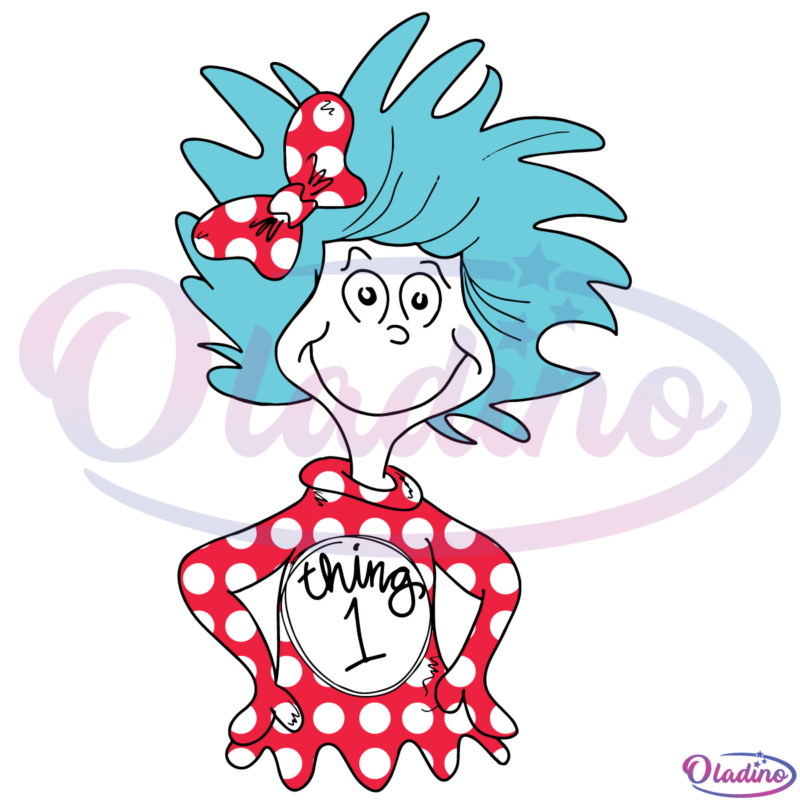 Cute Miss Thing One SVG Digital File, Dr Seuss Svg, Thing 1 Svg