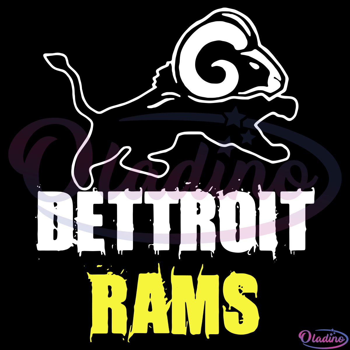 Detroit Rams Football Team SVG Digital File, Rams Logo SVG