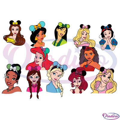 Disney Princess Bundle SVG Digital File, Disney Princess Silhouette ...