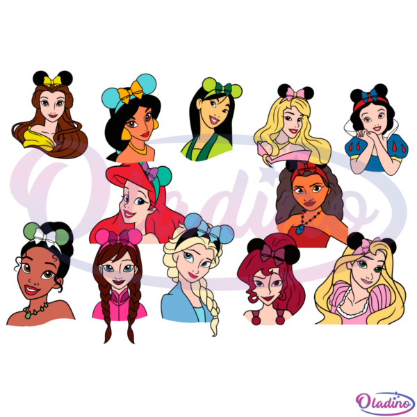 Disney Princess Bundle SVG Digital File, Disney Princess Silhouette