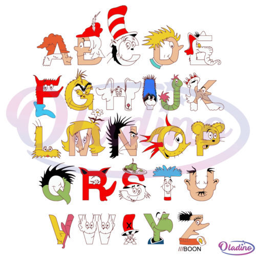 Dr Seuss Alphabet Bundle SVG Digital File