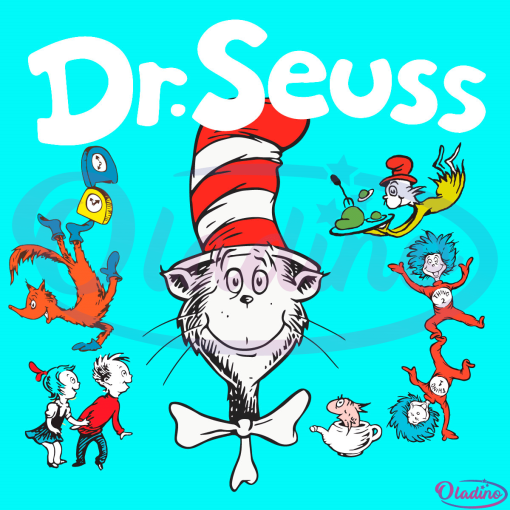 Cat In The Hat Dr Seuss Design Digital File, Dr Seuss Svg