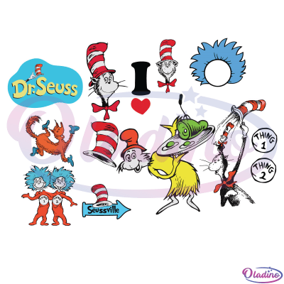 Dr Seuss Bundle SVG Digital File, Green Ham Svg Files, One Thing Svg