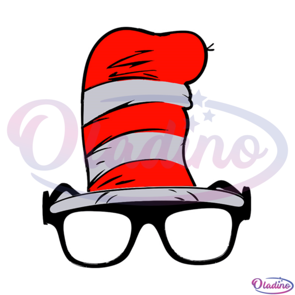 Dr Seuss Cat In The Hat And Sunglasses SVG Digital File, Dr Seuss Svg