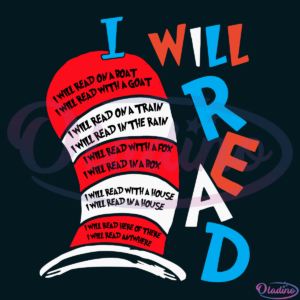 Dr Seuss Hat I Will Read SVG Digital File