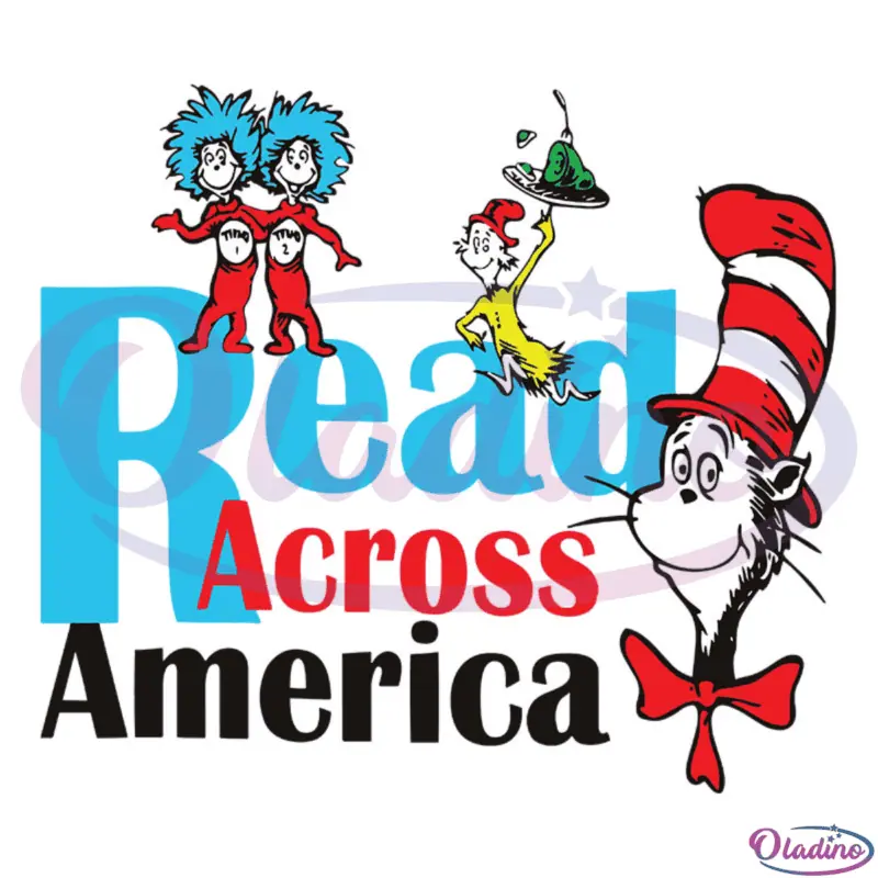 Dr Seuss Cat Read Across America SVG Digital File