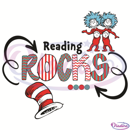 Dr Seuss Reading Rocks SVG Digital File