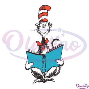 Cat In The Hat Reading Book SVG Digital File