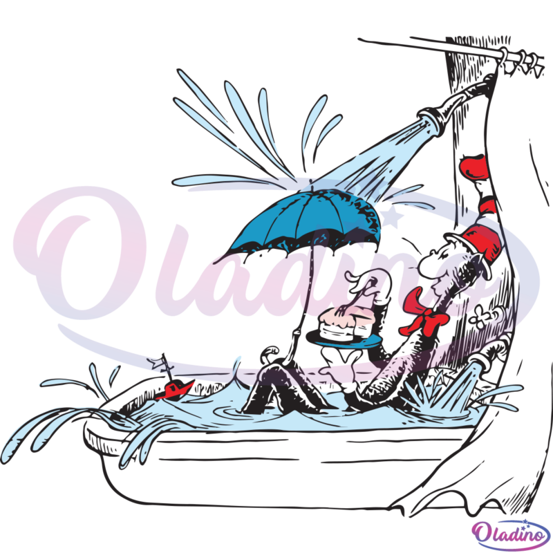 Dr Seuss Taking A Bath SVG Digital File, Dr Seuss Svg