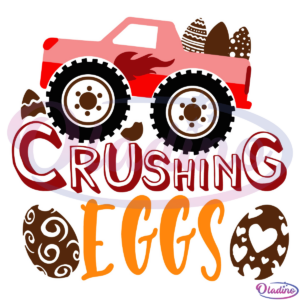 Easter Monster Crushing Eggs SVG Digital File