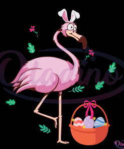 Flamingo with easter eggs SVG Digital File, Flamingo Svg
