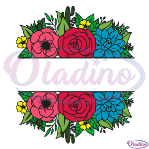 Flower Split Monogram Svg