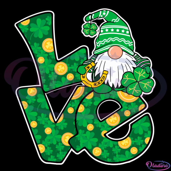 Gnome Love Funny St Patricks Day SVG Digital File, Love Patrick SVG
