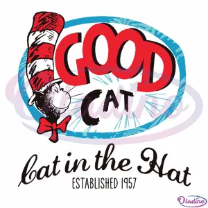 Good Cat Bat In The Hat SVG Digital File Svg