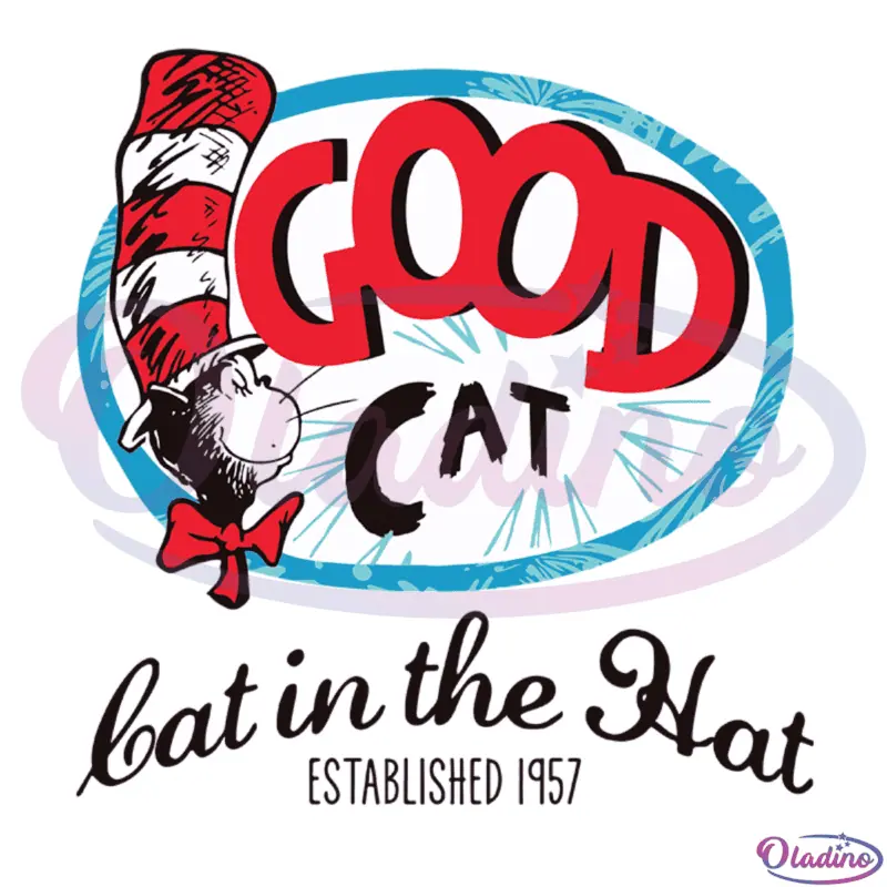 Good Cat Bat In The Hat SVG Digital File Svg