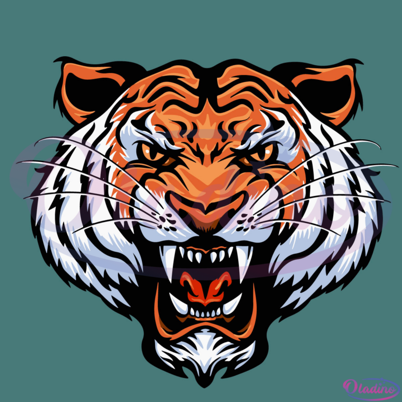 Growling Mouth Open Bengal Tiger SVG Digital File, Tiger Svg