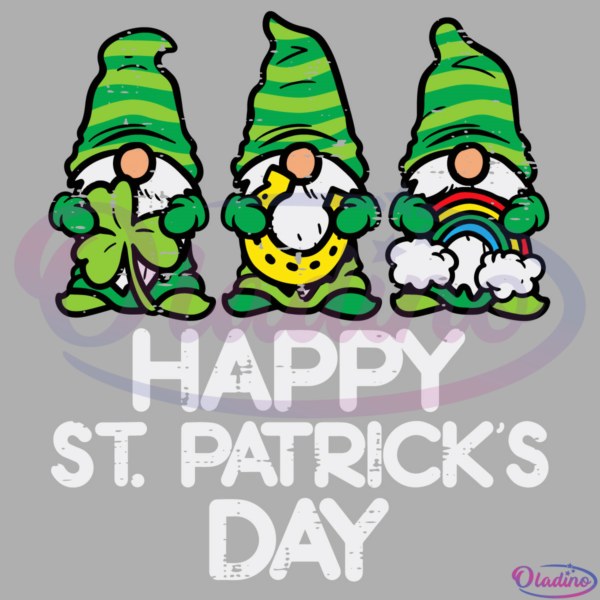 Happy St Patricks Day Gnomes SVG Digital File, Paddys Pattys SVG