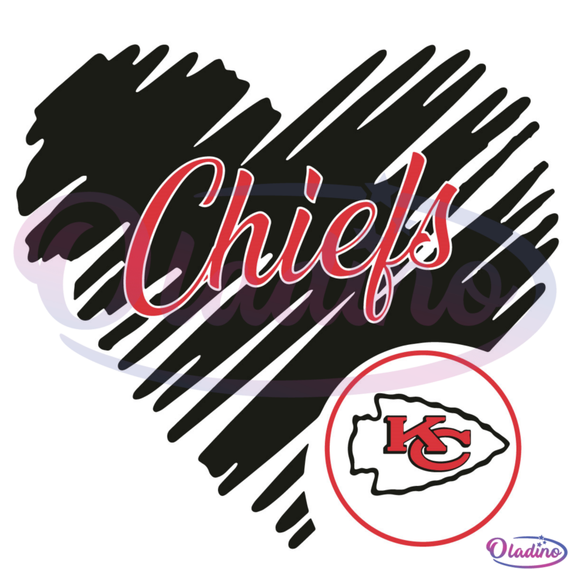 Heart Kansas City Chiefs SVG Digital File, Football Svg, NFL Svg