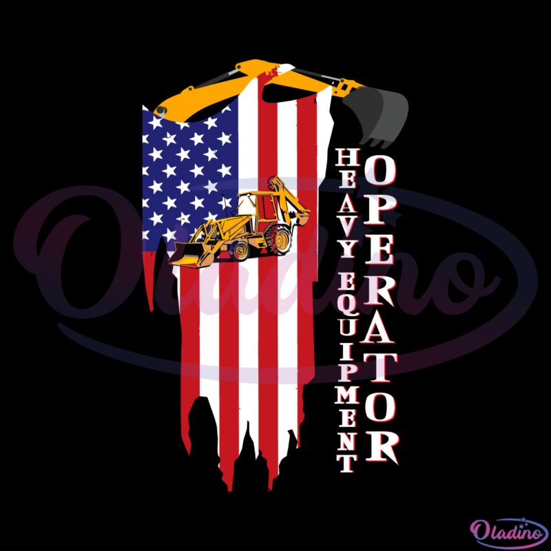 Heavy Equipment Operator American Flag Version2 SVG Digital File