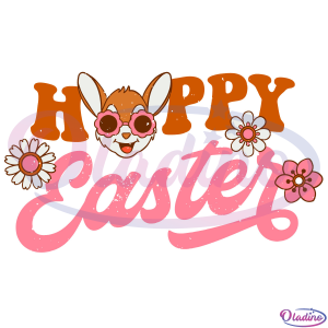 Hoppy Easter Groovy Bunny SVG Digital File, Easter Svg, Bunny Svg