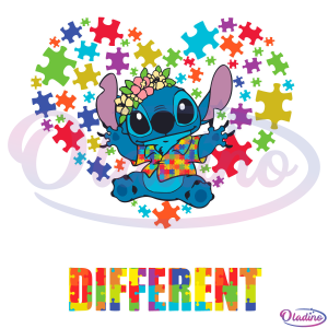 Its Ok To Be Different Autism Awareness Stitch SVG Digital File
