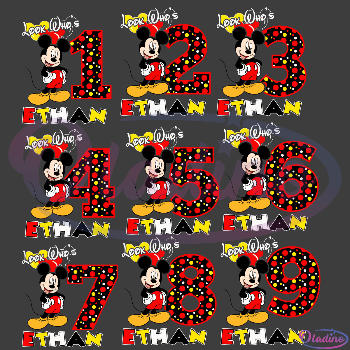 Look whos Mickey Birthday Bundle SVG Digital File