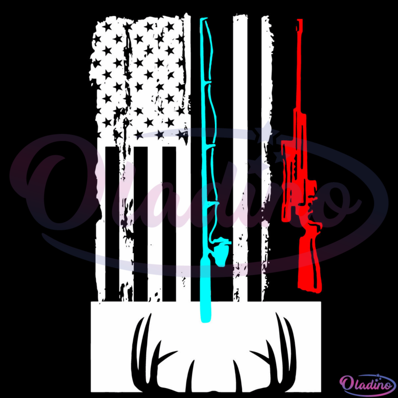 Love Guns And Fishing Rods American Flag SVG Digital File