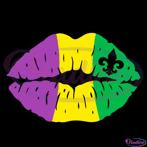 Mardi Gras Lips Digtal File SVG