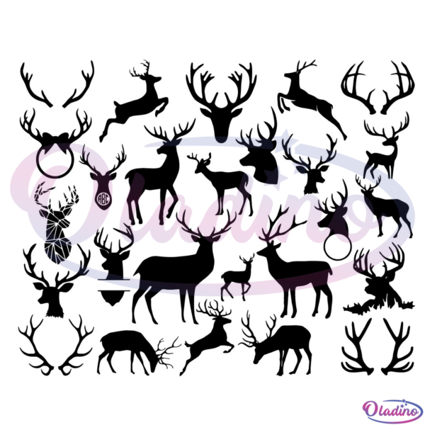 Mega Bundle Deer SVG Digital File, Deer Svg, Animal Svg