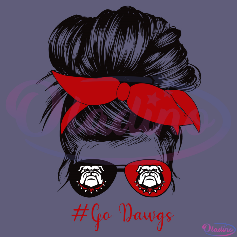 Messy Bun Georgia Bulldogs SVG Digital File