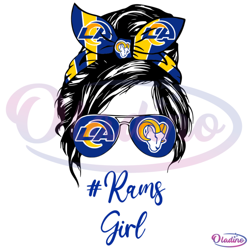 Messy bun Rams Girl SVG Digital File