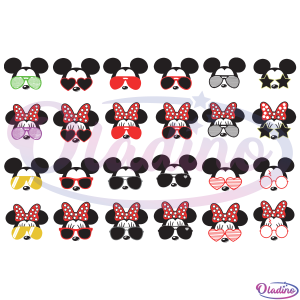 Mickey Minnie Sunglasses Bundle Digtal File SVG, Disney Svg