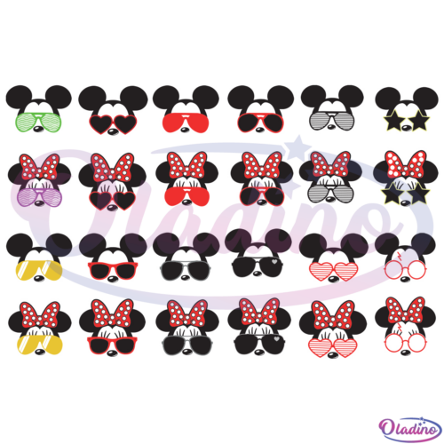 Mickey Minnie Sunglasses Bundle Digtal File SVG