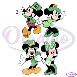 Mickey and Minnie St Patricks Day SVG Digital File