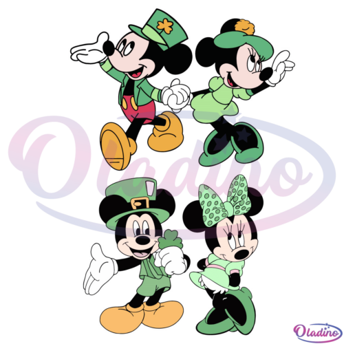 Mickey and Minnie St Patricks Day SVG Digital File