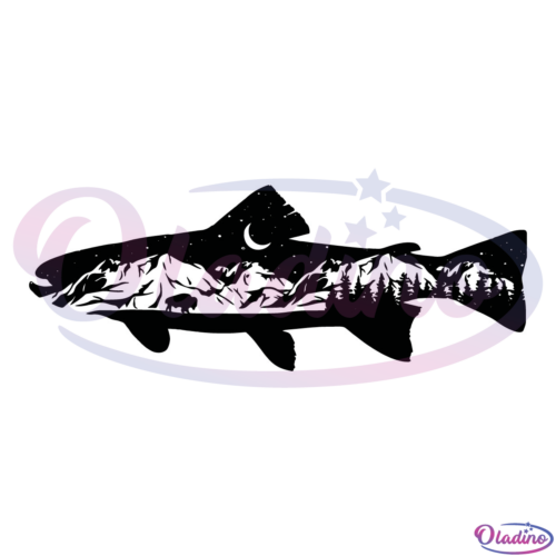 Mountain Trout SVG Digital File