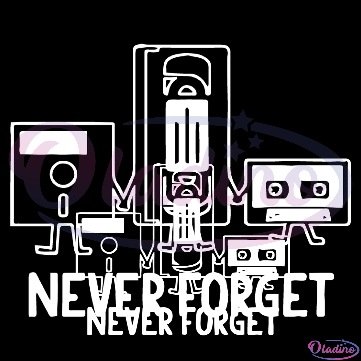 Never Forget Floppy Disk SVG Digital File, VHS Cassette Svg, Tape Svg