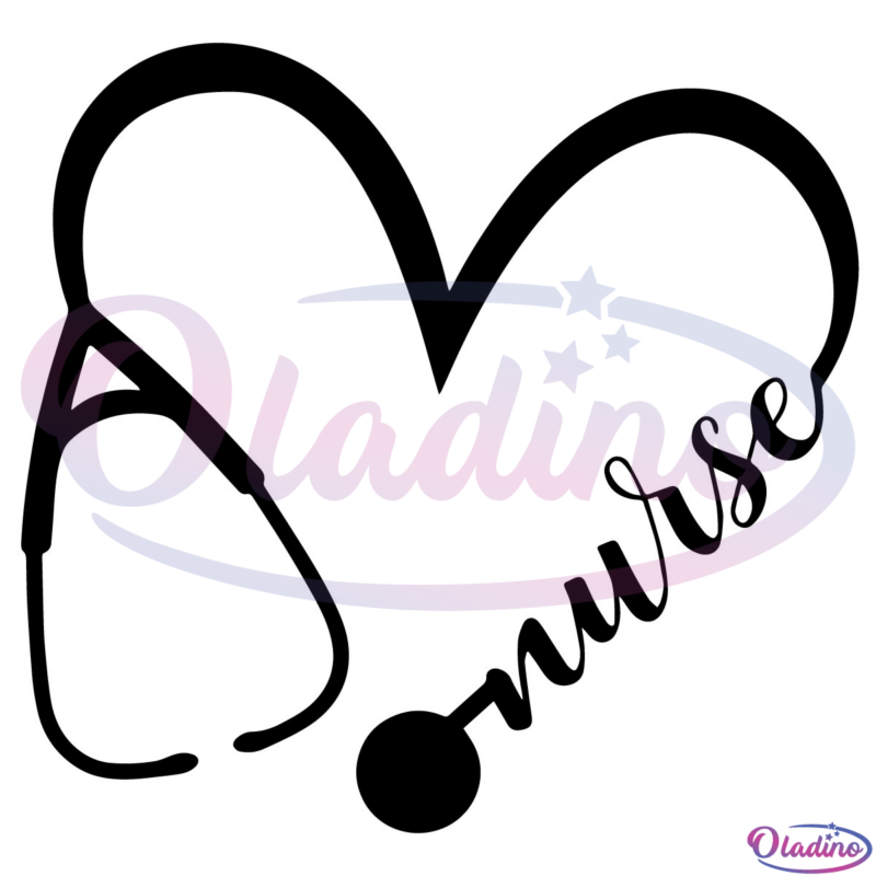 Nurse Heart SVG Digital File, Nurse Svg, Stethoscope Svg